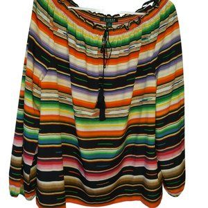 Lauren Ralph Lauren Multi-Color Striped 3/4 Sleeve Blouse Women XL